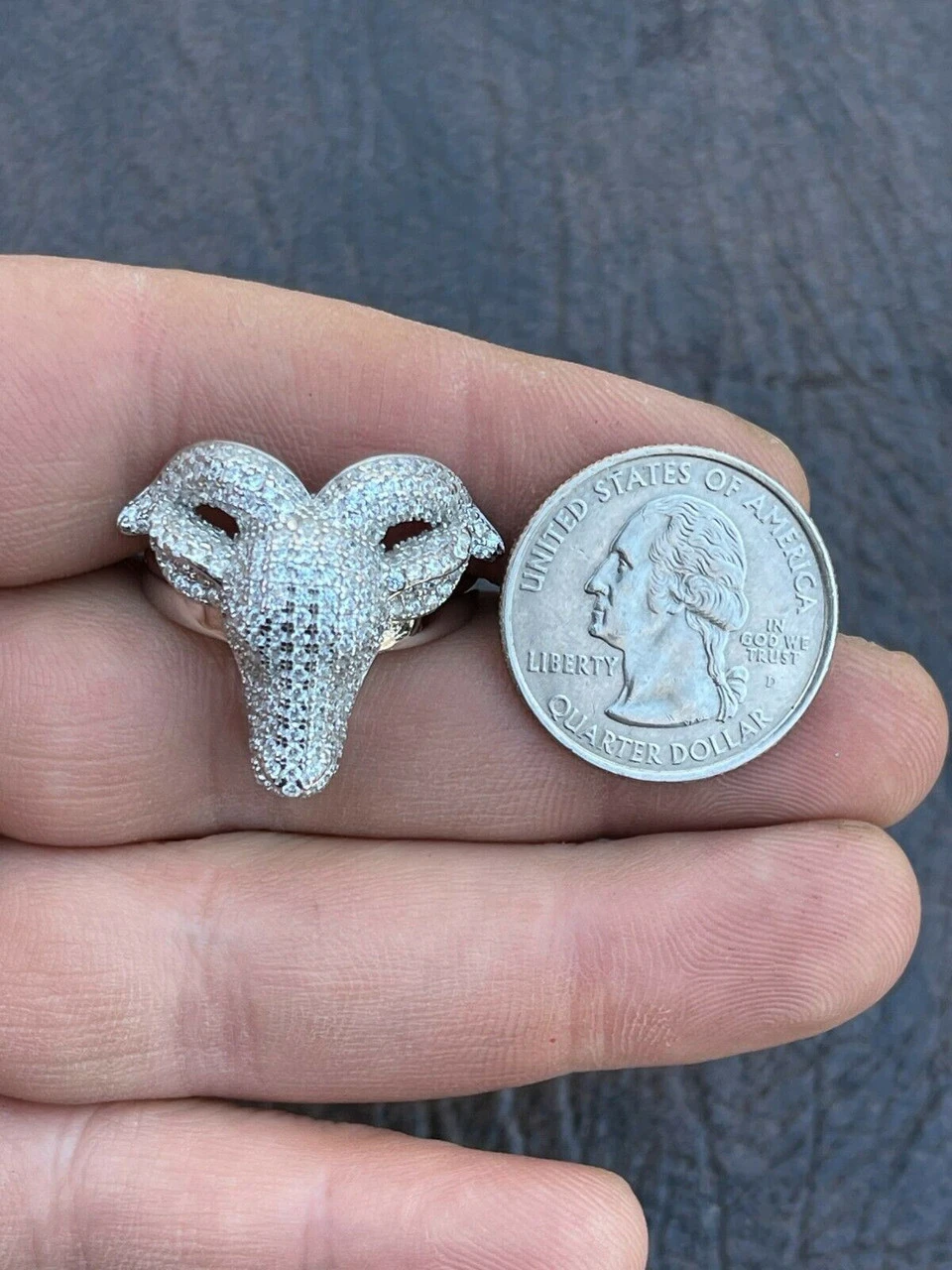 Real Solid 925 Sterling Silver Custom GOAT Ring Diamond Iced Animal HipHop Pinky 13 Real Solid 925 Sterling Silver Custom GOAT Ring Diamond Iced Animal HipHop Pinky - Image 11