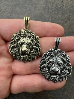 Real Solid 925 Sterling Silver / Gold Rasta African Lion Leo Pendant Necklace -Harlem Bling Shop real solid 925 sterling silver gold rasta african lion leo pendant necklace 07303.1664358601