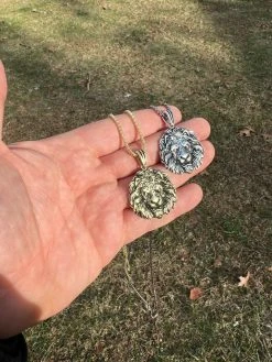 Real Solid 925 Sterling Silver / Gold Rasta African Lion Leo Pendant Necklace -Harlem Bling Shop real solid 925 sterling silver gold rasta african lion leo pendant necklace 64139.1664361050