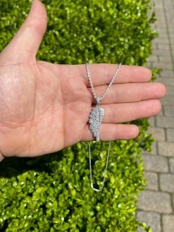 Real Solid 925 Sterling Silver Iced Angel Wing Pendant Hip Hop Diamond Necklace 16 Real Solid 925 Sterling Silver Iced Angel Wing Pendant Hip Hop Diamond Necklace -Harlem Bling Shop real solid 925 sterling silver iced angel wing pendant hip hop diamond necklace 25325.1664374400