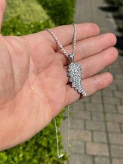 Real Solid 925 Sterling Silver Iced Angel Wing Pendant Hip Hop Diamond Necklace 23 Real Solid 925 Sterling Silver Iced Angel Wing Pendant Hip Hop Diamond Necklace -Harlem Bling Shop real solid 925 sterling silver iced angel wing pendant hip hop diamond necklace 37558.1664397009