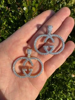 Gucci Logo Iced Out MOISSANITE Real 925 Silver / Gold Hip Hop Pendant Mens Ladies Necklace Medallion -Harlem Bling Shop silver gucci logo iced out moissanite real 925 silver gold hip hop pendant mens ladies necklace medallion 22036.1702529847