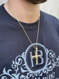 Mens 925 Silver Baguette Diamond Jesus On Nail Cross Pendant Iced Gold Crucifix 21 Mens 925 Silver Baguette Diamond Jesus On Nail Cross Pendant Iced Gold Crucifix -Harlem Bling Shop silver mens 925 silver baguette diamond jesus on nail cross pendant iced gold crucifix 31916.1664374637