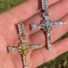 Mens 925 Silver Baguette Diamond Jesus On Nail Cross Pendant Iced Gold Crucifix 2 Mens 925 Silver Baguette Diamond Jesus On Nail Cross Pendant Iced Gold Crucifix -Harlem Bling Shop silver mens 925 silver baguette diamond jesus on nail cross pendant iced gold crucifix 86807.1664386409