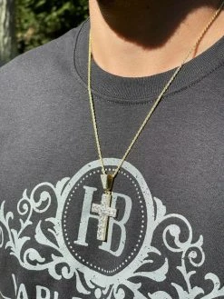 Mens 925 Sterling Baguette Diamond Tennis Cross Pendant Iced Gold Silver Hip Hop 22 Mens 925 Sterling Baguette Diamond Tennis Cross Pendant Iced Gold Silver Hip Hop -Harlem Bling Shop silver mens 925 sterling baguette diamond tennis cross pendant iced gold silver hip hop 60983.1664387008