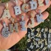 Moissanite Gothic Small Initial Letter 925 Silver / Gold Pendant Iced Out Necklace 2 Moissanite Gothic Small Initial Letter 925 Silver / Gold Pendant Iced Out Necklace -Harlem Bling Shop silver moissanite gothic small initial letter 925 silver gold pendant iced out necklace 70306.1702616214
