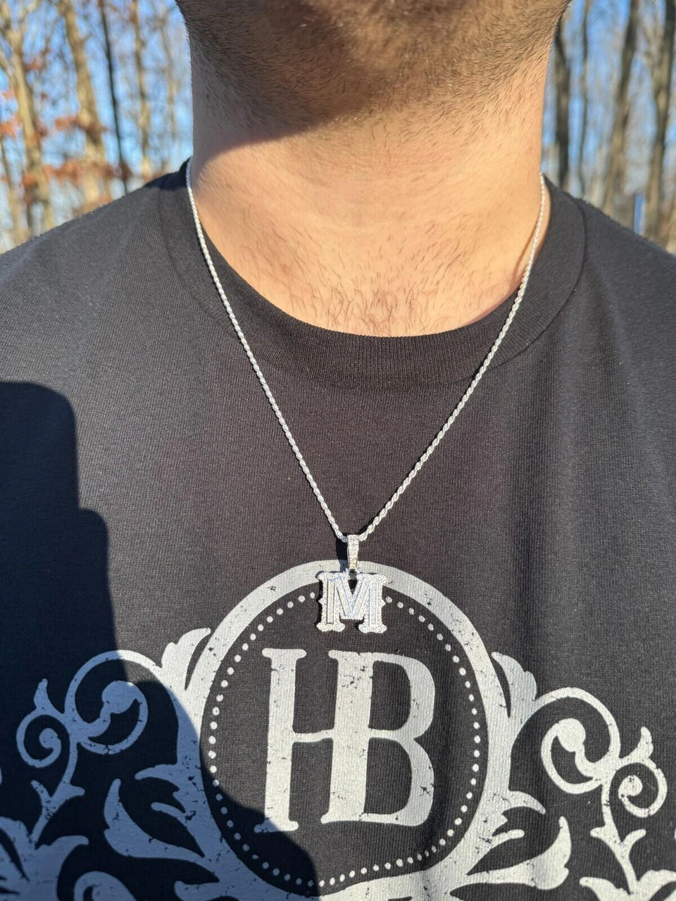 Moissanite Gothic Small Initial Letter 925 Silver / Gold Pendant Iced Out Necklace 17 Moissanite Gothic Small Initial Letter 925 Silver / Gold Pendant Iced Out Necklace - Image 15