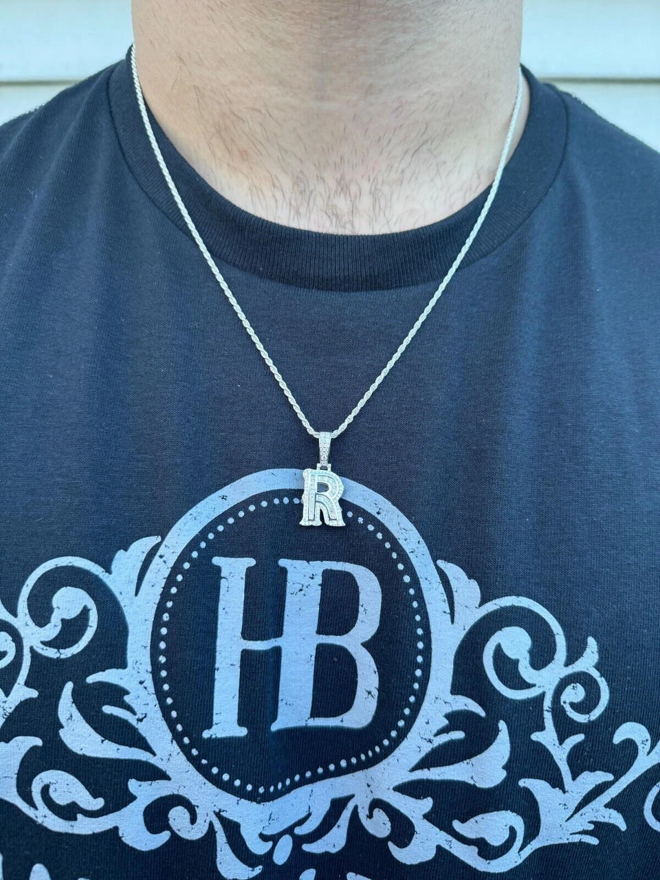 Moissanite Gothic Small Initial Letter 925 Silver / Gold Pendant Iced Out Necklace 19 Moissanite Gothic Small Initial Letter 925 Silver / Gold Pendant Iced Out Necklace - Image 17