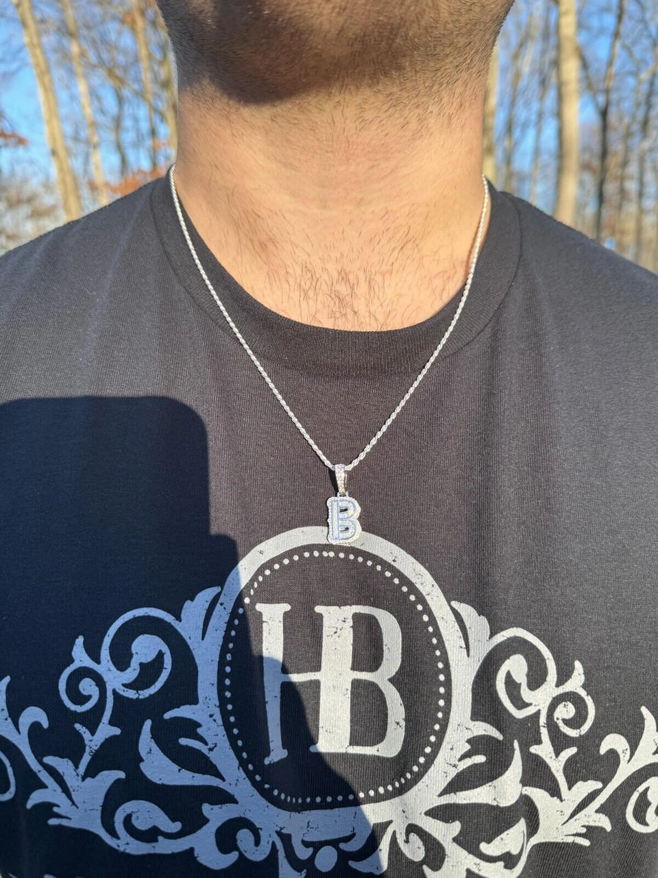 Moissanite Gothic Small Initial Letter 925 Silver / Gold Pendant Iced Out Necklace 18 Moissanite Gothic Small Initial Letter 925 Silver / Gold Pendant Iced Out Necklace - Image 16