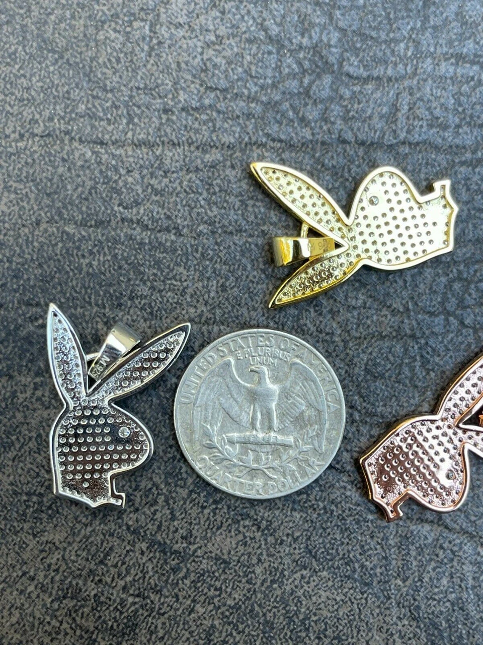 MOISSANITE Playboy Bunny Pendant Iced Real Solid 925 Silver Gold Rose Necklace 13 MOISSANITE Playboy Bunny Pendant Iced Real Solid 925 Silver Gold Rose Necklace - Image 11