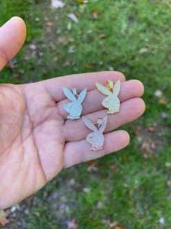 MOISSANITE Playboy Bunny Pendant Iced Real Solid 925 Silver Gold Rose Necklace 25 MOISSANITE Playboy Bunny Pendant Iced Real Solid 925 Silver Gold Rose Necklace -Harlem Bling Shop silver moissanite playboy bunny pendant iced real solid 925 silver gold rose necklace 20988.1664395808