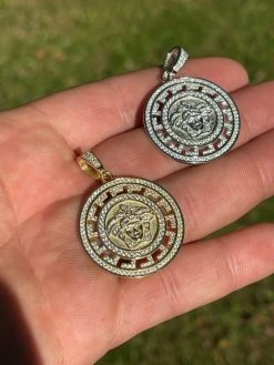 MOISSANITE Real 925 Silver / Gold Hip Hop Medusa Head Pendant Mens Iced Necklace Medallion - Pass Diamond Tester -Harlem Bling Shop silver moissanite real 925 silver gold hip hop medusa head pendant mens iced necklace medallion pass diamond tester 17552.1664395212