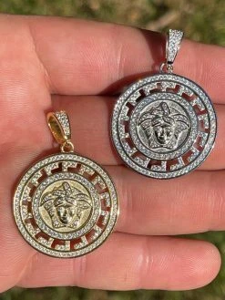 MOISSANITE Real 925 Silver / Gold Hip Hop Medusa Head Pendant Mens Iced Necklace Medallion - Pass Diamond Tester -Harlem Bling Shop silver moissanite real 925 silver gold hip hop medusa head pendant mens iced necklace medallion pass diamond tester 21137.1664374825