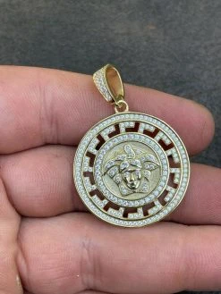 MOISSANITE Real 925 Silver / Gold Hip Hop Medusa Head Pendant Mens Iced Necklace Medallion - Pass Diamond Tester -Harlem Bling Shop silver moissanite real 925 silver gold hip hop medusa head pendant mens iced necklace medallion pass diamond tester 38401.1664396807