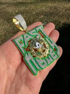 Real 925 Silver Gold Glows In Dark FAST MONEY Sonic Big Hip Hop Pendant Necklace 24 Real 925 Silver Gold Glows In Dark FAST MONEY Sonic Big Hip Hop Pendant Necklace -Harlem Bling Shop silver real 925 silver gold glows in dark fast money sonic big hip hop pendant necklace 18332.1664361497