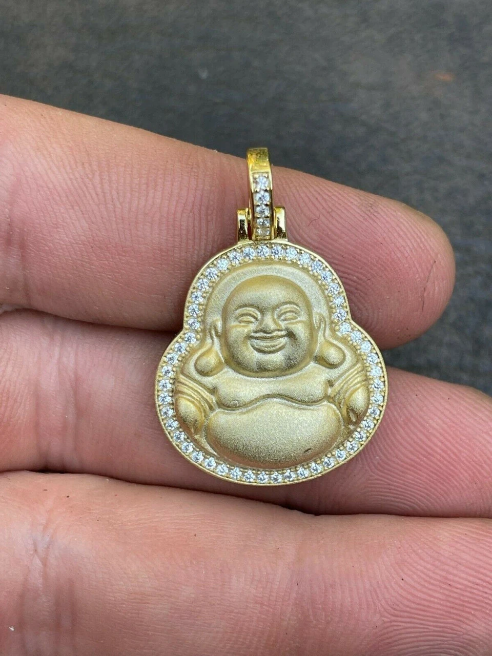Real 925 Silver / Gold Hip Hop Buddha Pendant Mens Or Ladies Iced Necklace 1" 14 Real 925 Silver / Gold Hip Hop Buddha Pendant Mens Or Ladies Iced Necklace 1" - Image 12
