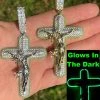Real 925 Silver Gold HUGE 3.5" Glow In Dark Cross W. Jesus Iced Pendant Necklace 2 Real 925 Silver Gold HUGE 3.5" Glow In Dark Cross W. Jesus Iced Pendant Necklace -Harlem Bling Shop silver real 925 silver gold huge 3.5 glow in dark cross w jesus iced pendant necklace 61876.1664393286