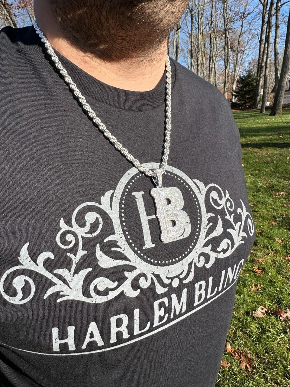 Real Moissanite Gothic Large 2" Initial Letter 925 Silver Pendant Iced Necklace 21 Real Moissanite Gothic Large 2" Initial Letter 925 Silver Pendant Iced Necklace - Image 19