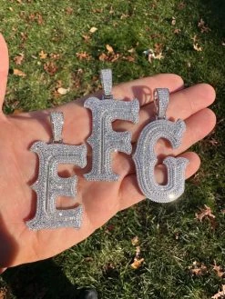 Real Moissanite Gothic Large 2" Initial Letter 925 Silver Pendant Iced Necklace 25 Real Moissanite Gothic Large 2" Initial Letter 925 Silver Pendant Iced Necklace -Harlem Bling Shop silver real moissanite gothic large 2 initial letter 925 silver pendant iced necklace 54898.1701405004
