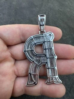 Real Moissanite Gothic Large 2" Initial Letter 925 Silver Pendant Iced Necklace 31 Real Moissanite Gothic Large 2" Initial Letter 925 Silver Pendant Iced Necklace -Harlem Bling Shop silver real moissanite gothic large 2 initial letter 925 silver pendant iced necklace 67743.1701405009