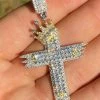Solid 925 Sterling Silver Large Men’s Cross W. Crown Pendant Baguette Diamond 2 Solid 925 Sterling Silver Large Men’s Cross W. Crown Pendant Baguette Diamond -Harlem Bling Shop silver solid 925 sterling silver large mens cross w crown pendant baguette diamond 87983.1664392286