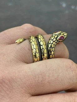 Snake Ring 14K Gold Vermeil 925 Silver Wrap Around Cobra W. Ruby Eyes Sizes 5-12 16 Snake Ring 14K Gold Vermeil 925 Silver Wrap Around Cobra W. Ruby Eyes Sizes 5-12 -Harlem Bling Shop snake ring 14k gold vermeil 925 silver wrap around cobra w ruby eyes sizes 5 12 10281.1664373104