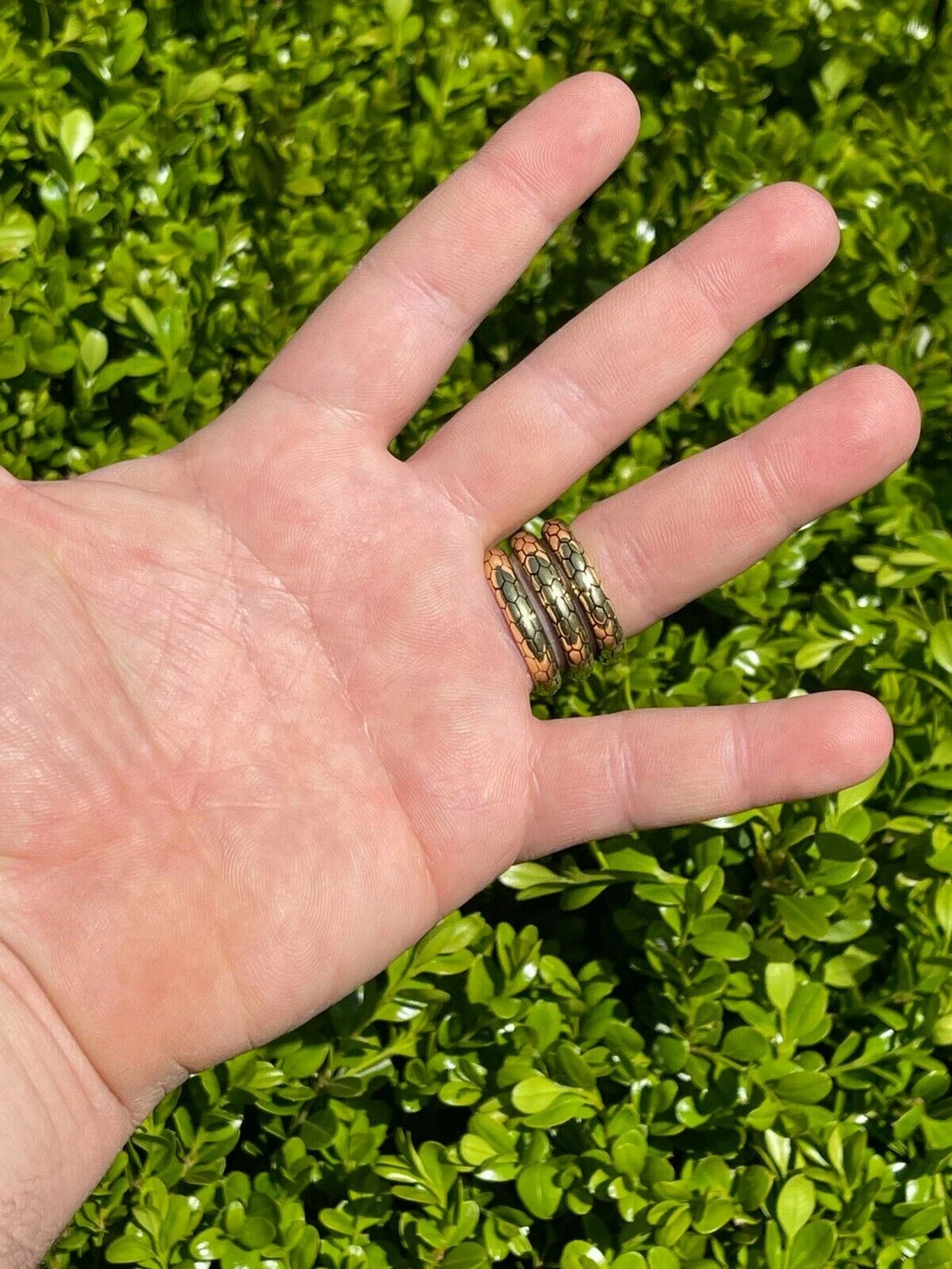 Snake Ring 14K Gold Vermeil 925 Silver Wrap Around Cobra W. Ruby Eyes Sizes 5-12 12 Snake Ring 14K Gold Vermeil 925 Silver Wrap Around Cobra W. Ruby Eyes Sizes 5-12 - Image 10