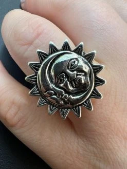 Solid 925 Sterling Silver Oxidized Celestial Crescent Sun & Moon Ring BoHo Ring 16 Solid 925 Sterling Silver Oxidized Celestial Crescent Sun & Moon Ring BoHo Ring -Harlem Bling Shop solid 925 sterling silver oxidized celestial crescent sun and moon ring boho ring 48141.1664300651