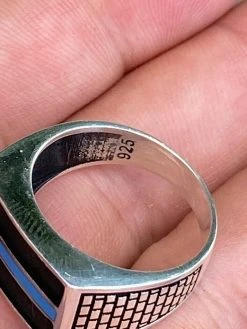 Solid 925 Sterling Silver Ring Blue Lives Matter Thin Blue Line Police Detective -Harlem Bling Shop solid 925 sterling silver ring blue lives matter thin blue line police detective 08969.1664395961