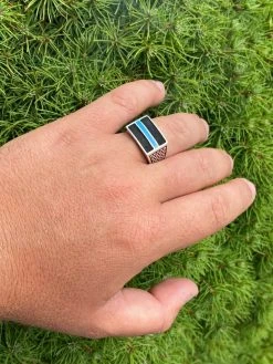 Solid 925 Sterling Silver Ring Blue Lives Matter Thin Blue Line Police Detective -Harlem Bling Shop solid 925 sterling silver ring blue lives matter thin blue line police detective 72796.1664393992