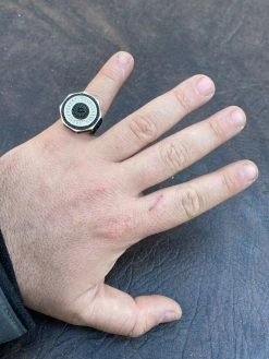 Solid Real 925 Sterling Silver & 14k Gold Iced Black Diamond Baguette Pinky Ring 19 Solid Real 925 Sterling Silver & 14k Gold Iced Black Diamond Baguette Pinky Ring -Harlem Bling Shop solid real 925 sterling silver and 14k gold iced black diamond baguette pinky ring 98364.1664383891