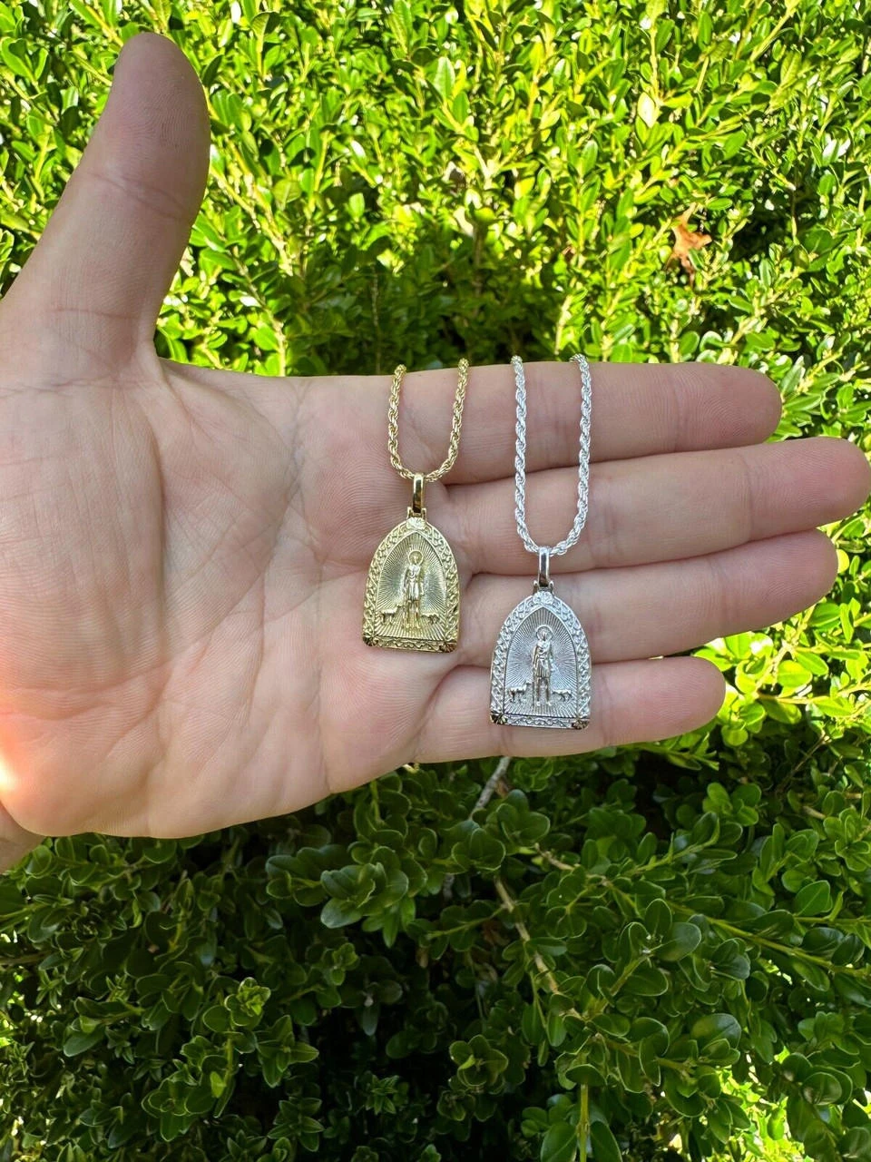 St Lazarus Plain Real 925 Silver / Gold Plated Saint Necklace Pendant San Lazaro 22 St Lazarus Plain Real 925 Silver / Gold Plated Saint Necklace Pendant San Lazaro - Image 20