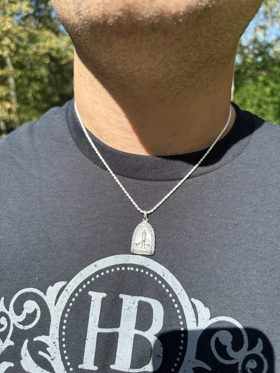 St Lazarus Plain Real 925 Silver / Gold Plated Saint Necklace Pendant San Lazaro 12 St Lazarus Plain Real 925 Silver / Gold Plated Saint Necklace Pendant San Lazaro - Image 10