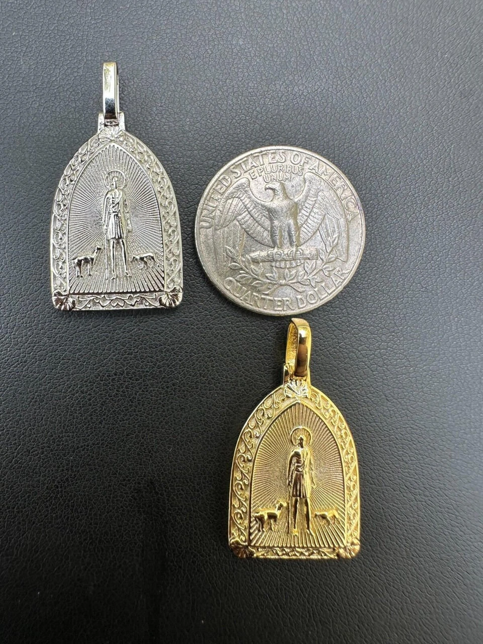 St Lazarus Plain Real 925 Silver / Gold Plated Saint Necklace Pendant San Lazaro 14 St Lazarus Plain Real 925 Silver / Gold Plated Saint Necklace Pendant San Lazaro - Image 12