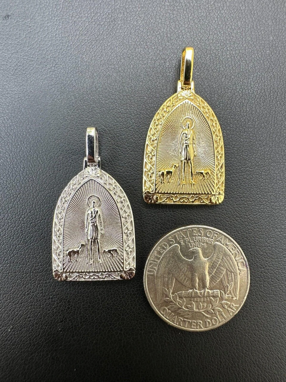 St Lazarus Plain Real 925 Silver / Gold Plated Saint Necklace Pendant San Lazaro 7 St Lazarus Plain Real 925 Silver / Gold Plated Saint Necklace Pendant San Lazaro - Image 5