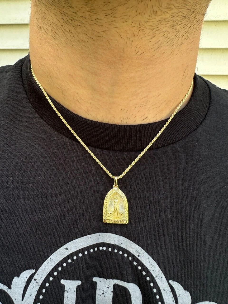 St Lazarus Plain Real 925 Silver / Gold Plated Saint Necklace Pendant San Lazaro 5 St Lazarus Plain Real 925 Silver / Gold Plated Saint Necklace Pendant San Lazaro - Image 3