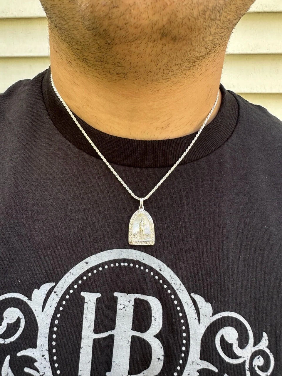 St Lazarus Plain Real 925 Silver / Gold Plated Saint Necklace Pendant San Lazaro 10 St Lazarus Plain Real 925 Silver / Gold Plated Saint Necklace Pendant San Lazaro - Image 8