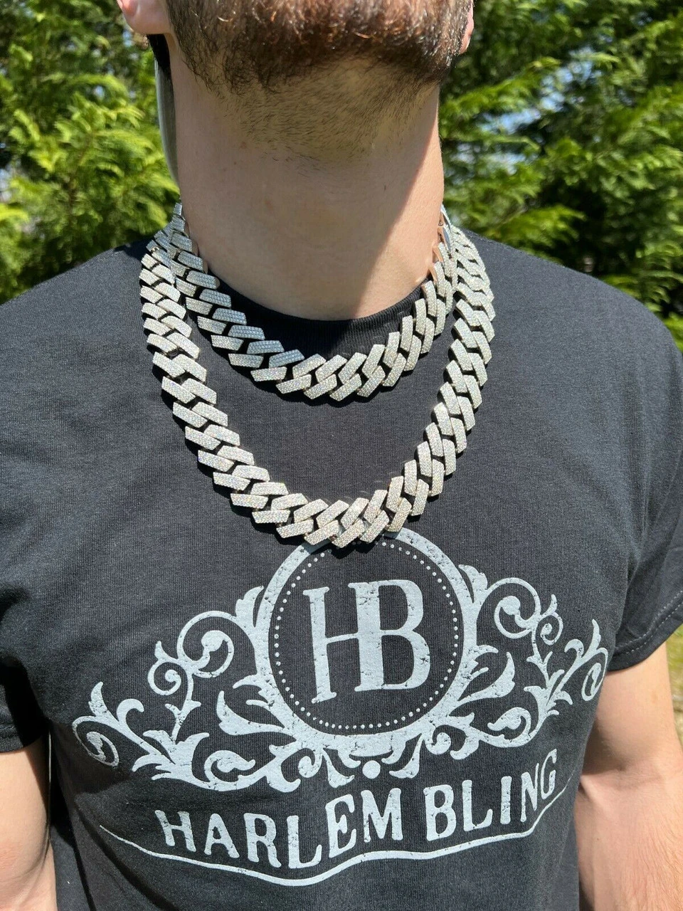 THICK 22mm MOISSANITE Prong Cuban Link Chain 925 Silver Iced Pass Diamond Tester 14 THICK 22mm MOISSANITE Prong Cuban Link Chain 925 Silver Iced Pass Diamond Tester - Image 12