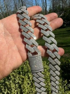 THICK 22mm MOISSANITE Prong Cuban Link Chain 925 Silver Iced Pass Diamond Tester 24 THICK 22mm MOISSANITE Prong Cuban Link Chain 925 Silver Iced Pass Diamond Tester -Harlem Bling Shop thick 22mm moissanite prong cuban link chain 925 silver iced pass diamond tester 32362.1664357259