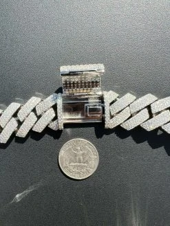 THICK 22mm MOISSANITE Prong Cuban Link Chain 925 Silver Iced Pass Diamond Tester 18 THICK 22mm MOISSANITE Prong Cuban Link Chain 925 Silver Iced Pass Diamond Tester -Harlem Bling Shop thick 22mm moissanite prong cuban link chain 925 silver iced pass diamond tester 42177.1664361801