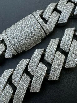THICK 22mm MOISSANITE Prong Cuban Link Chain 925 Silver Iced Pass Diamond Tester 17 THICK 22mm MOISSANITE Prong Cuban Link Chain 925 Silver Iced Pass Diamond Tester -Harlem Bling Shop thick 22mm moissanite prong cuban link chain 925 silver iced pass diamond tester 47810.1664355518