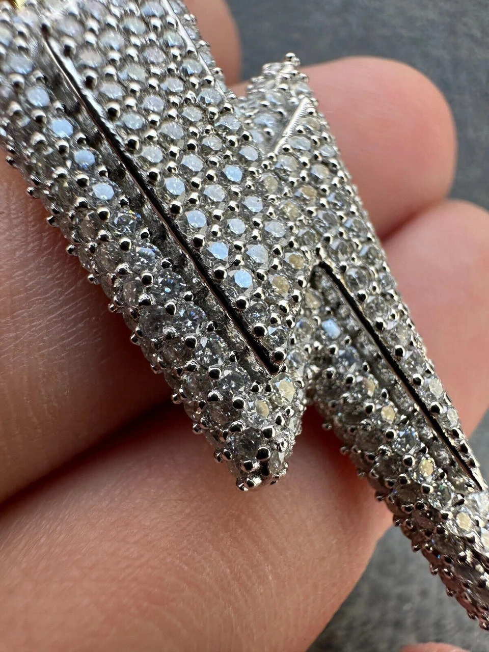 VVS MOISSANITE Iced Hip Hop Real Silver / Gold Lightning Bolt Necklace Pendant 17 VVS MOISSANITE Iced Hip Hop Real Silver / Gold Lightning Bolt Necklace Pendant - Image 15