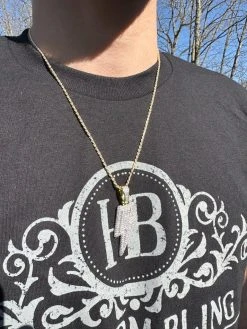 VVS MOISSANITE Iced Hip Hop Real Silver / Gold Lightning Bolt Necklace Pendant 28 VVS MOISSANITE Iced Hip Hop Real Silver / Gold Lightning Bolt Necklace Pendant -Harlem Bling Shop vvs moissanite iced hip hop real silver gold lightning bolt necklace pendant 27415.1679339992
