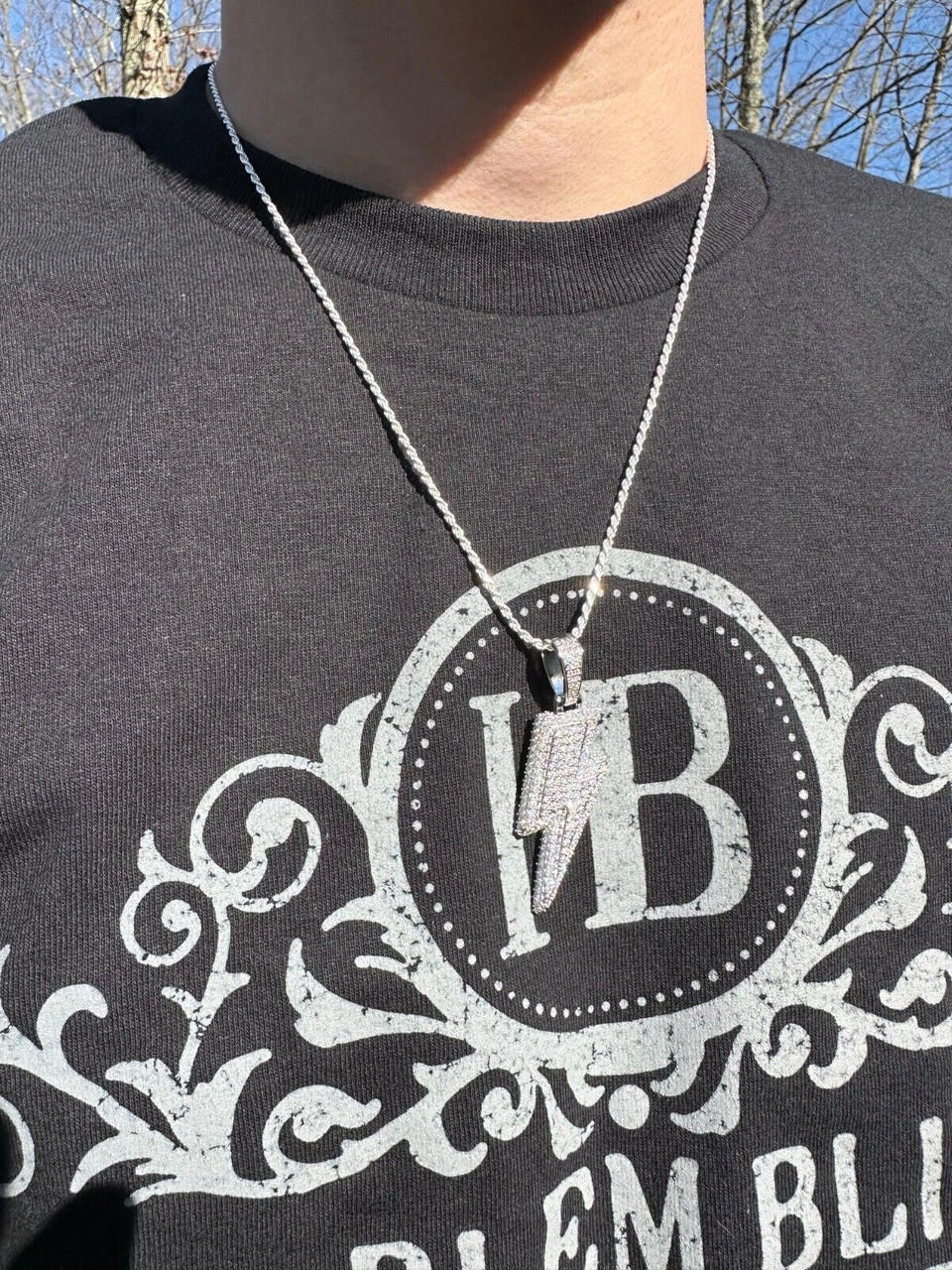 VVS MOISSANITE Iced Hip Hop Real Silver / Gold Lightning Bolt Necklace Pendant 21 VVS MOISSANITE Iced Hip Hop Real Silver / Gold Lightning Bolt Necklace Pendant - Image 19