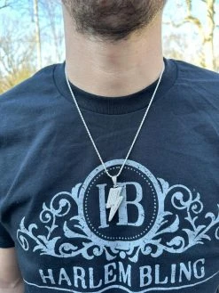 VVS MOISSANITE Iced Hip Hop Real Silver / Gold Lightning Bolt Necklace Pendant 39 VVS MOISSANITE Iced Hip Hop Real Silver / Gold Lightning Bolt Necklace Pendant -Harlem Bling Shop vvs moissanite iced hip hop real silver gold lightning bolt necklace pendant 81183.1679340182